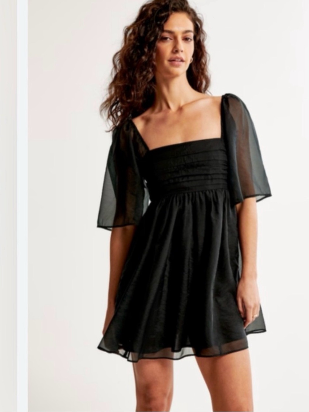 Abercrombie & Fitch Black Square-Neck Mini Dress